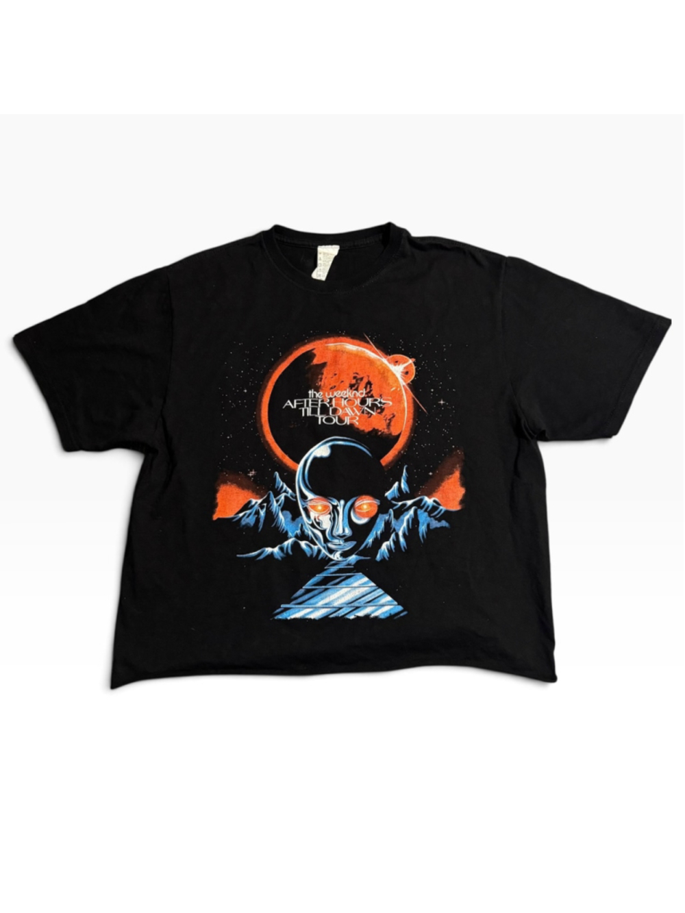 The Weeknd After Hours Til Dawn Tour Graphic T-Shirt Black Cropped Size M